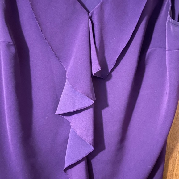 Worthington Dark Purple tank with large ruffle. Size 1X. - Picture 3 of 6